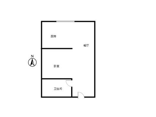 金竹花园1室1厅1卫户型图