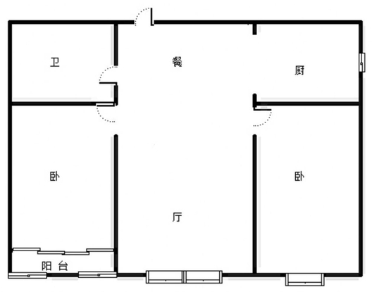 富力花园2室2厅1卫户型图