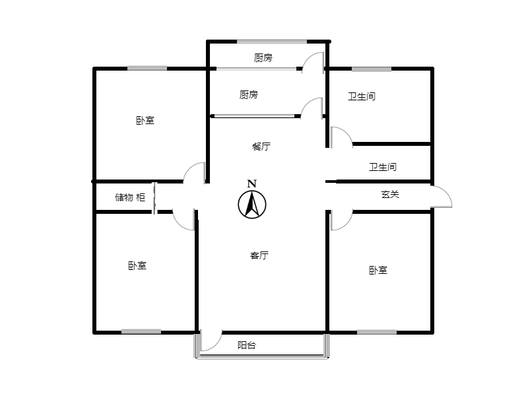 中铁建厂局家属楼3室2厅1卫户型图
