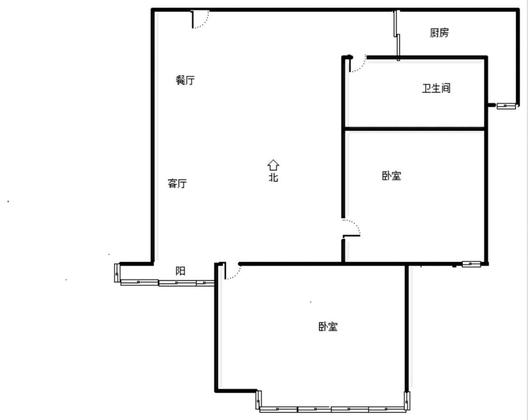 天伦湾嘉园2室2厅1卫户型图