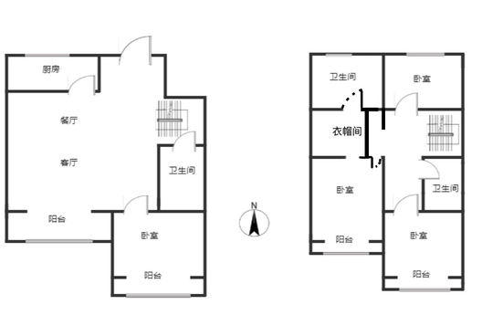 鸿坤理想尔湾4室2厅3卫户型图