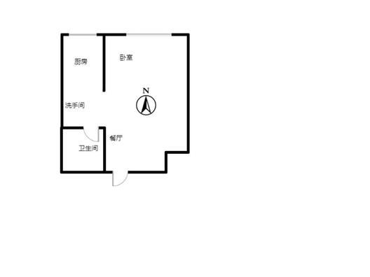 汇元学府一号1室1厅1卫户型图