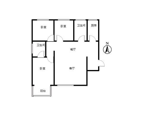 联合七号院3室2厅2卫户型图