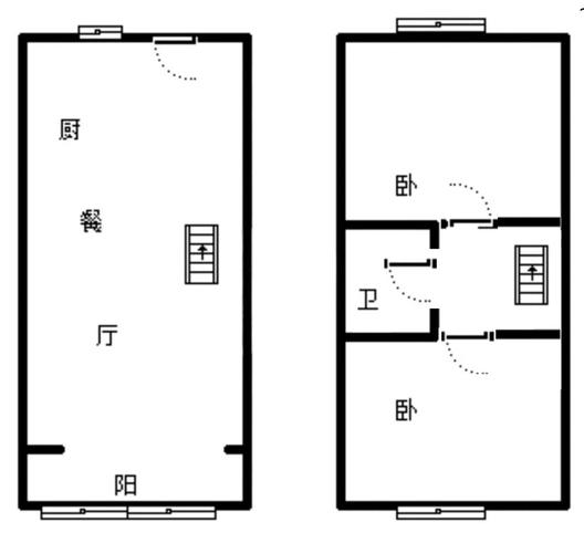 鹏渤印象城·牛津花园2室2厅1卫户型图