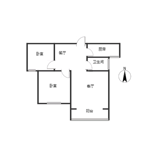 祥云瑞景二期2室2厅1卫户型图