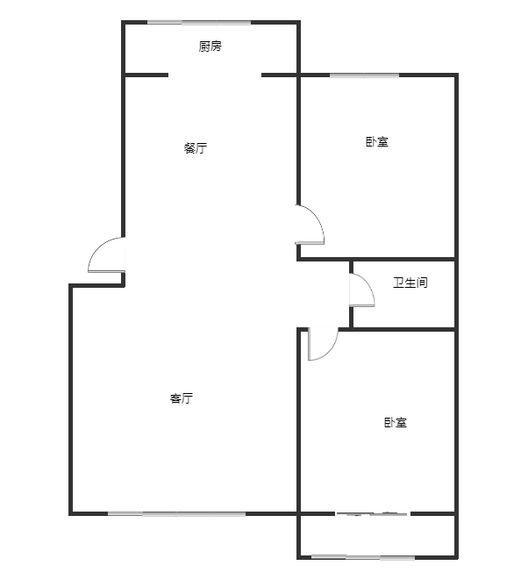 长天小区2室2厅1卫户型图