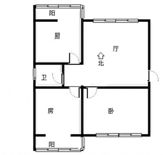范阳水电小区2室1厅1卫户型图
