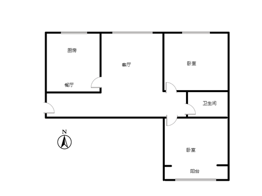 联合七号院2室2厅1卫户型图