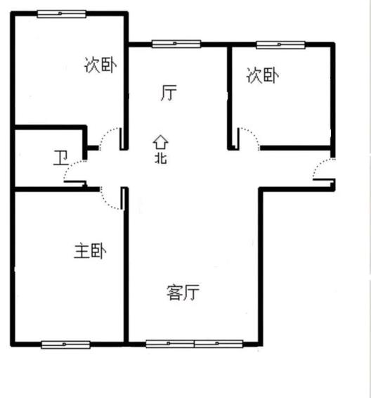K2狮子城3室2厅1卫户型图