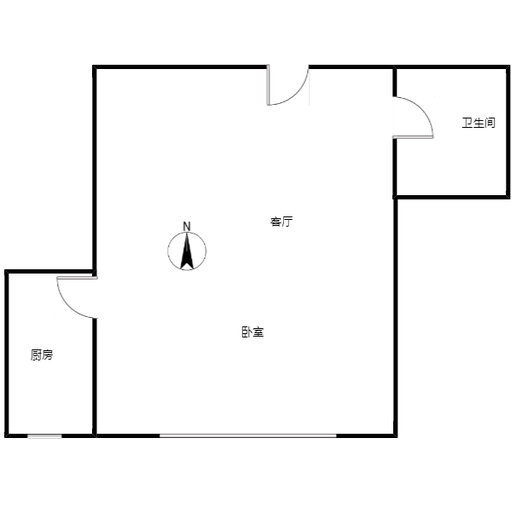 惠友橙园1室1厅1卫户型图
