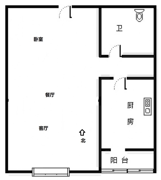 天保郦景1室1厅1卫户型图