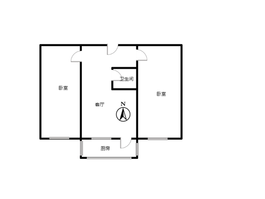 幸福小区2室1厅1卫户型图