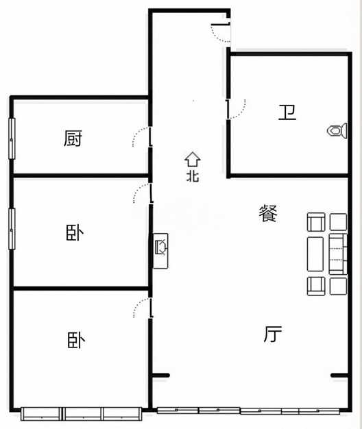 东方丽景(金领郡)2室2厅1卫户型图