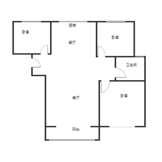 天伦湾嘉园3室2厅1卫户型图