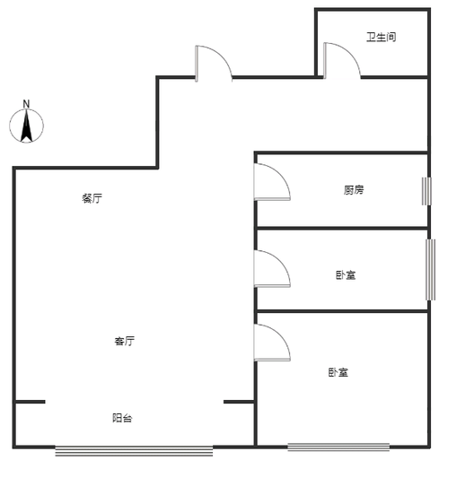 东林家园2室2厅1卫户型图