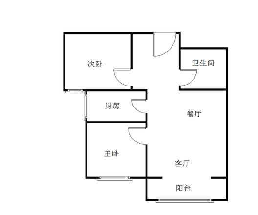 K2狮子城2室2厅1卫户型图