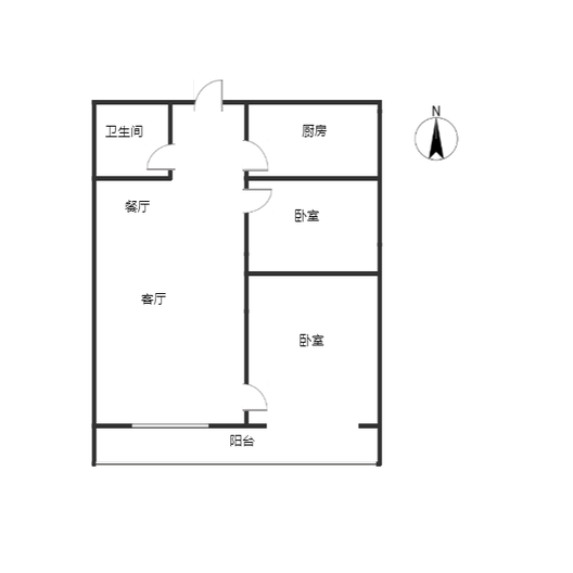 汇元国际2室2厅1卫户型图