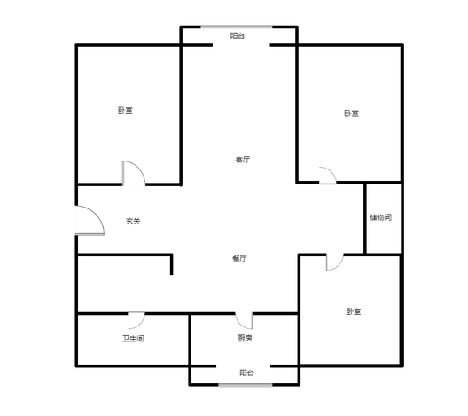 铁道部建厂局家属楼（机械总队家属院）3室2厅1卫户型图