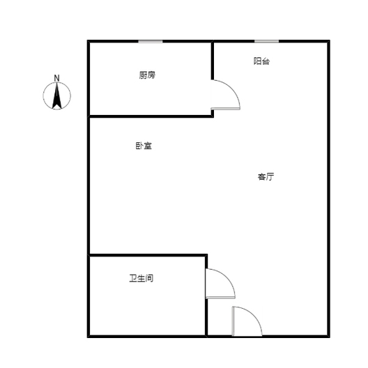 名流美域1室1厅1卫户型图