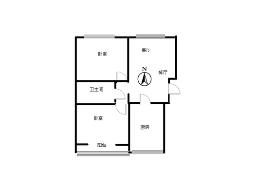 公园壹号2室2厅1卫户型图