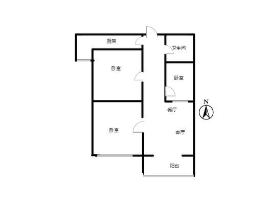 天筑逸城3室2厅1卫户型图