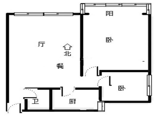 军怡公馆（北京公馆）2室2厅1卫户型图