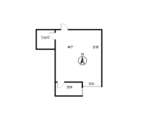 东林家园1室1厅1卫户型图