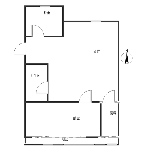 范阳小区2室1厅1卫户型图