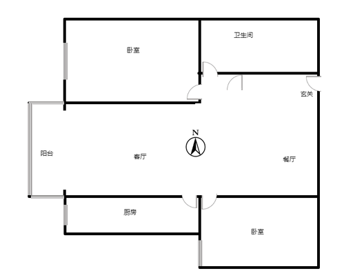 善水永利花园2室2厅1卫户型图