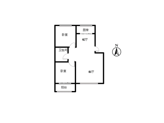 国富嘉园2室2厅1卫户型图