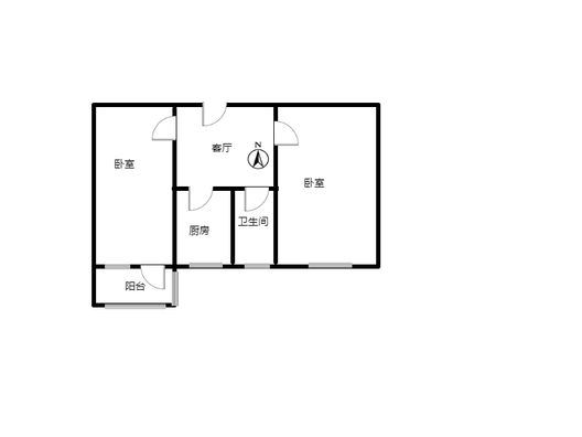 六十七处家属楼2室1厅1卫户型图