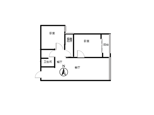 公园壹号2室2厅1卫户型图