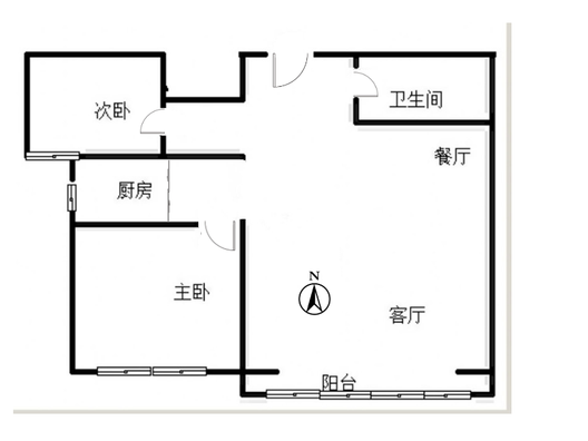 联合七号院2室2厅1卫户型图