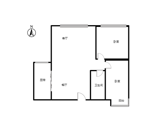 宏远宜居园2室2厅1卫户型图