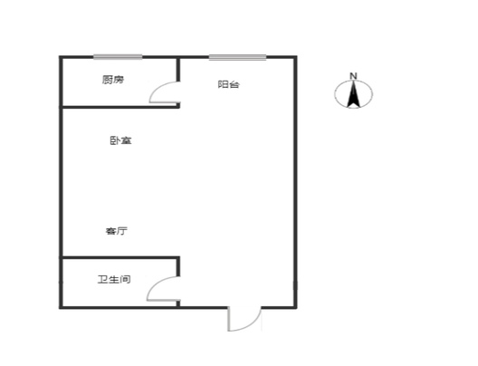 名流美域1室1厅1卫户型图