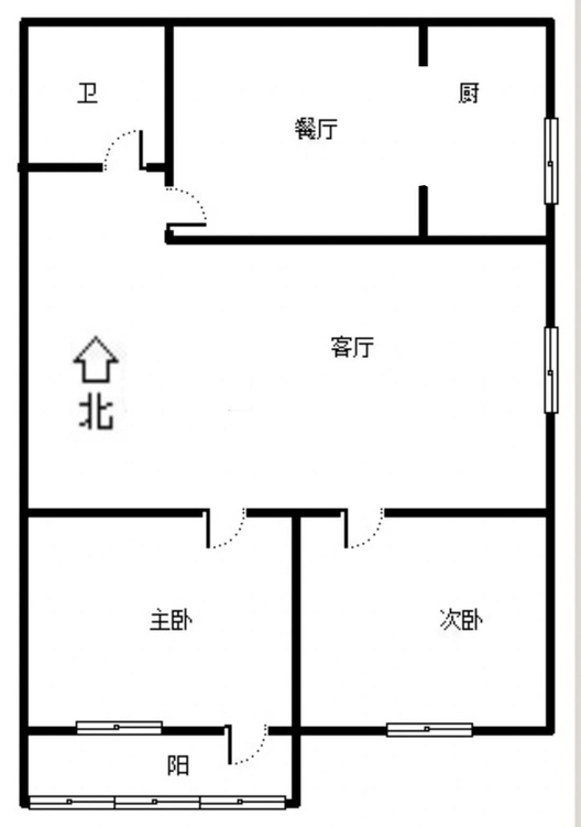 烟草小区2室2厅1卫户型图