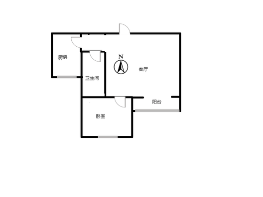 汇元新天地1室1厅1卫户型图