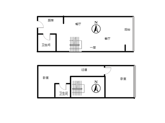 公园80902室2厅1卫户型图