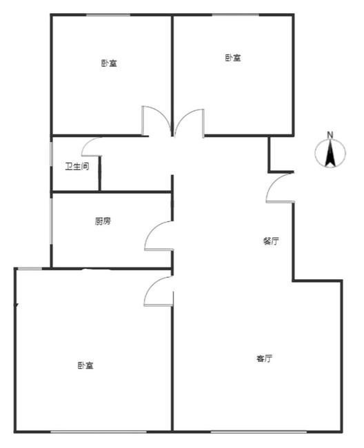 华远和府一期3室2厅1卫户型图