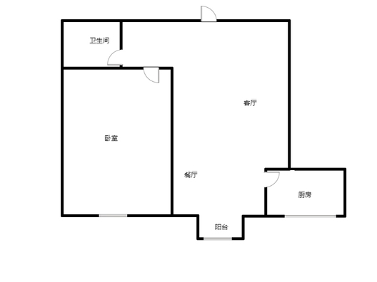 名流枫景五期1室2厅1卫户型图