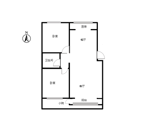 金色家园2室2厅1卫户型图