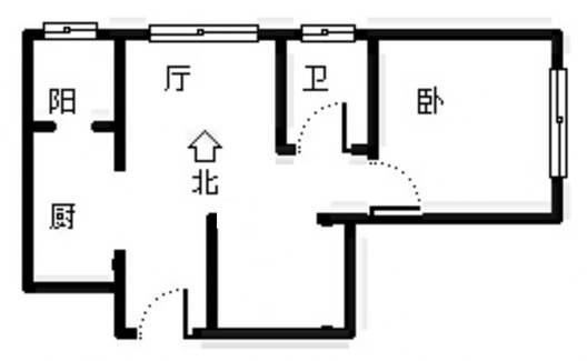 翡翠滨江1室1厅1卫户型图