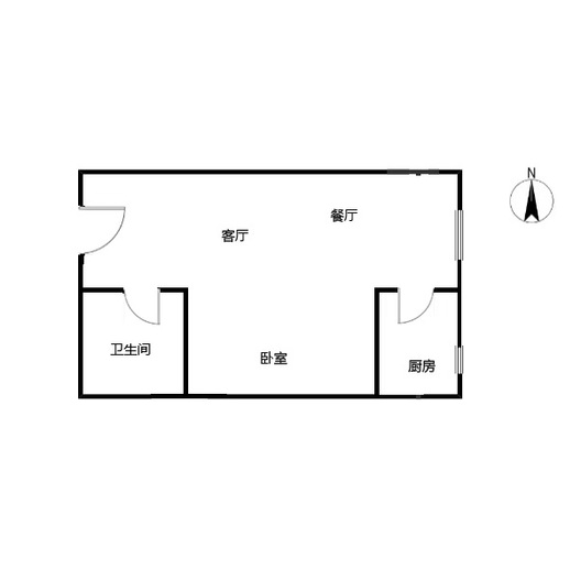 浪潮一览云山1室2厅1卫户型图