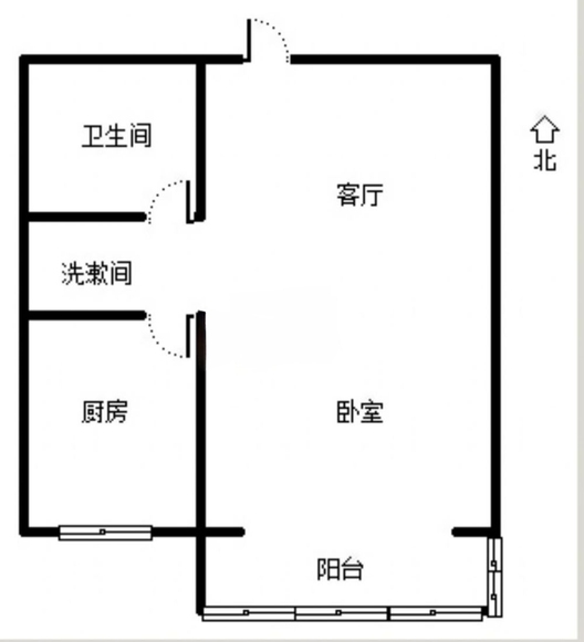 宏远宜居园1室1厅1卫户型图
