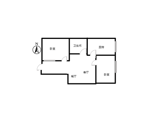 富景华庭2室2厅1卫户型图