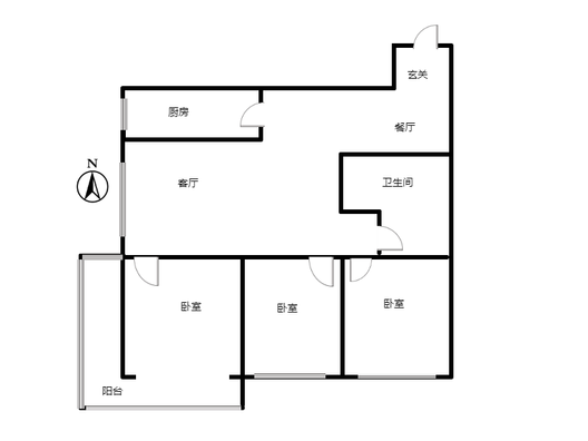 华泰豪庭3室2厅1卫户型图
