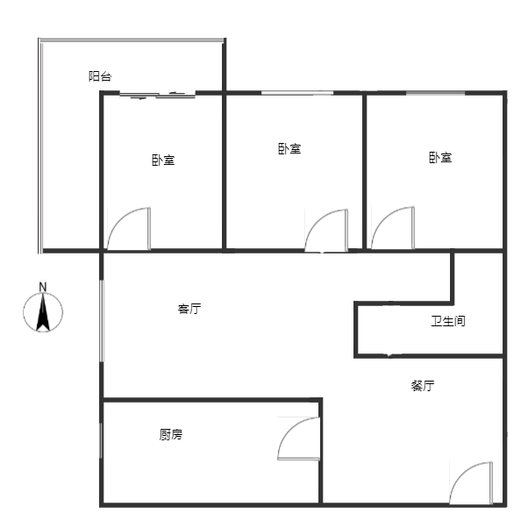 华泰豪庭3室2厅1卫户型图