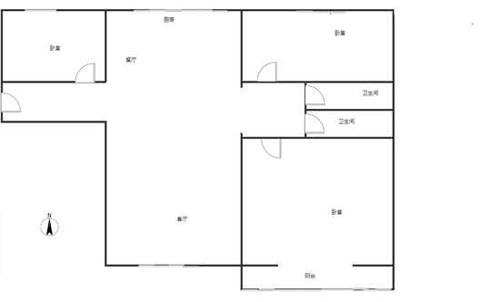 北新家园（锦绣范阳）3室2厅1卫户型图