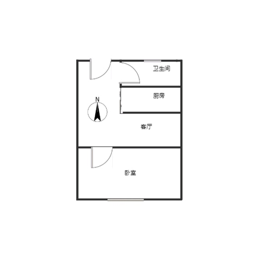 富景华庭1室1厅1卫户型图