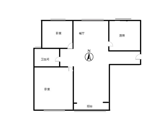 祥云瑞景2室2厅1卫户型图